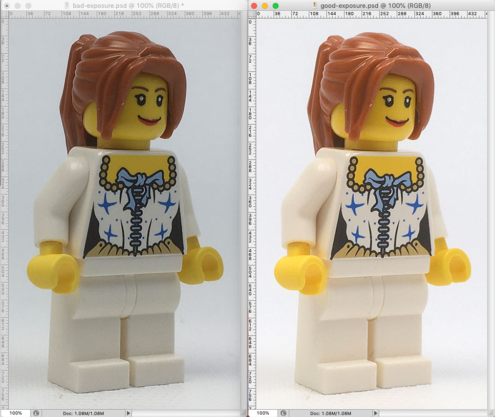 comparing the shots in photoshop